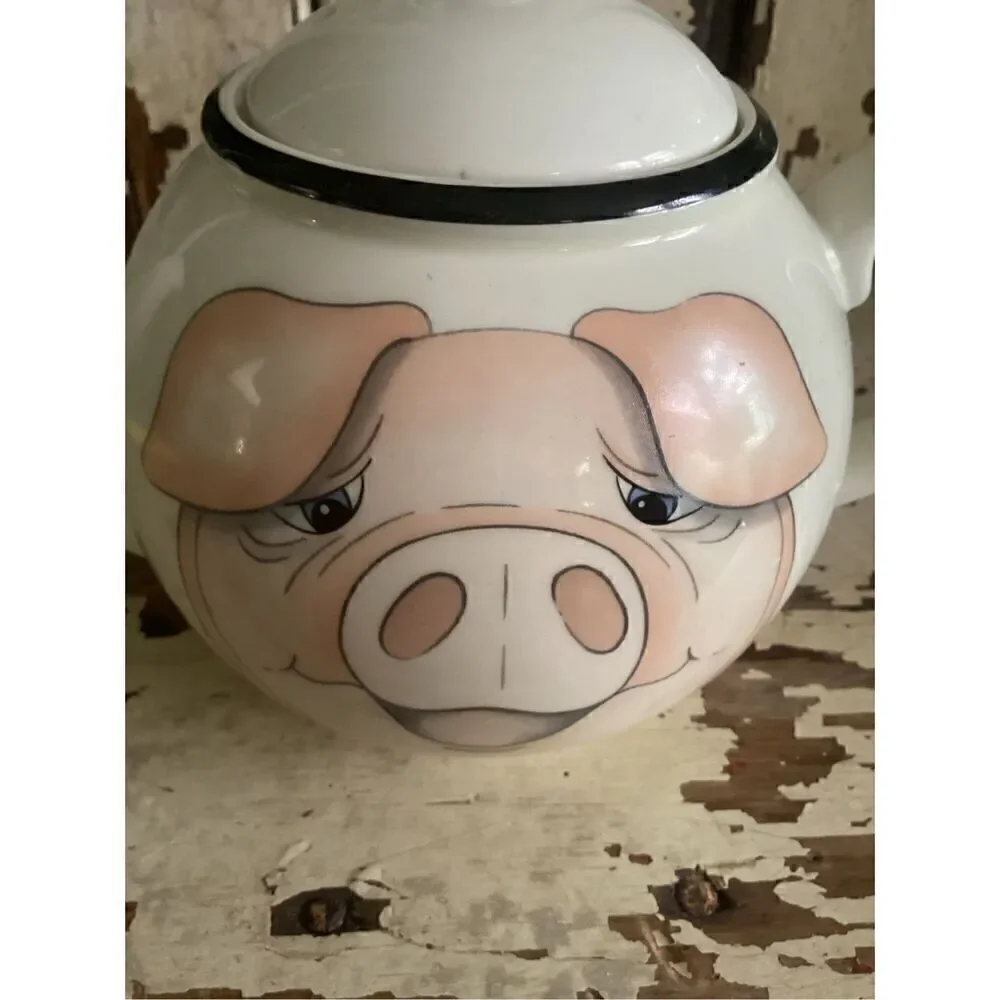 Arthur Wood Ceramic England Pig Tea Coffee Pot 6.5” T Farmhouse